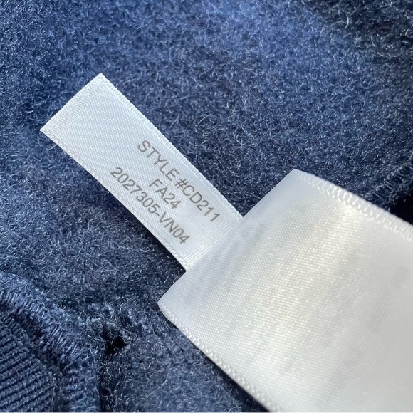 J. Crew Boucle Teddy Fleece Bomber Jacket in Navy Blue Gold Buttons size XS - Picture 11 of 16